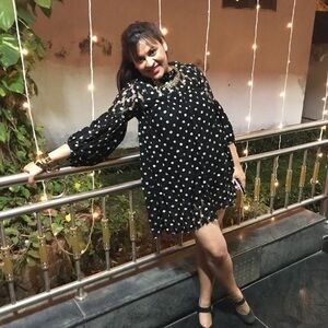 Elegant Black Polka Dot Dress
